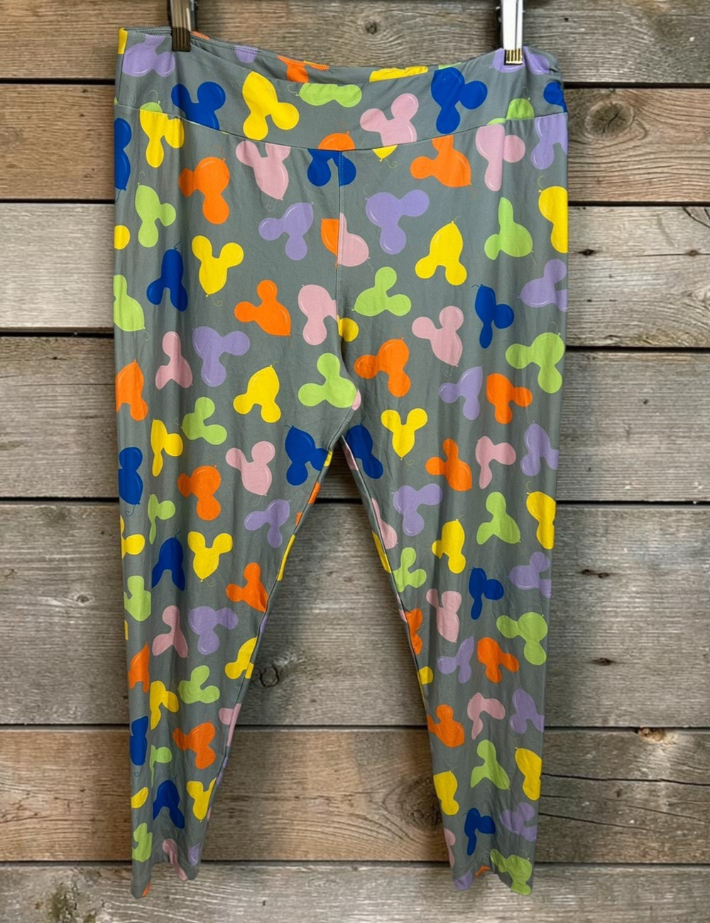 Disney Parks Mickey Mouse Balloon Leggings Womens XL Colorful Soft 30" Inseam